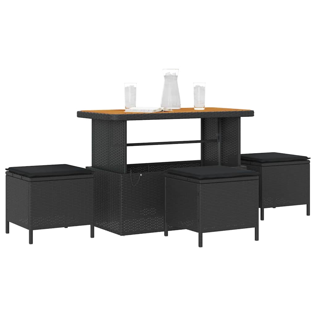 Hage Spisegruppe Svart Poly rattan
