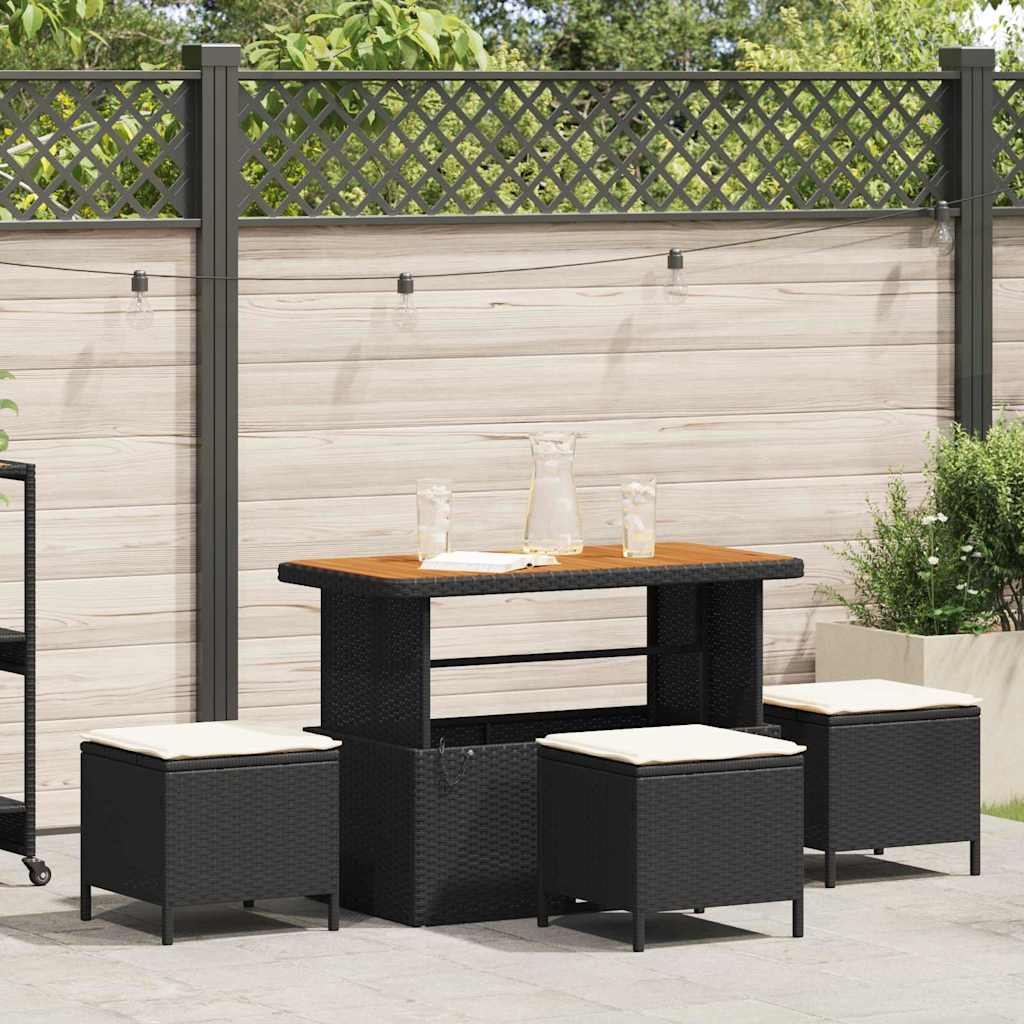 Hage Spisegruppe Svart Poly rattan