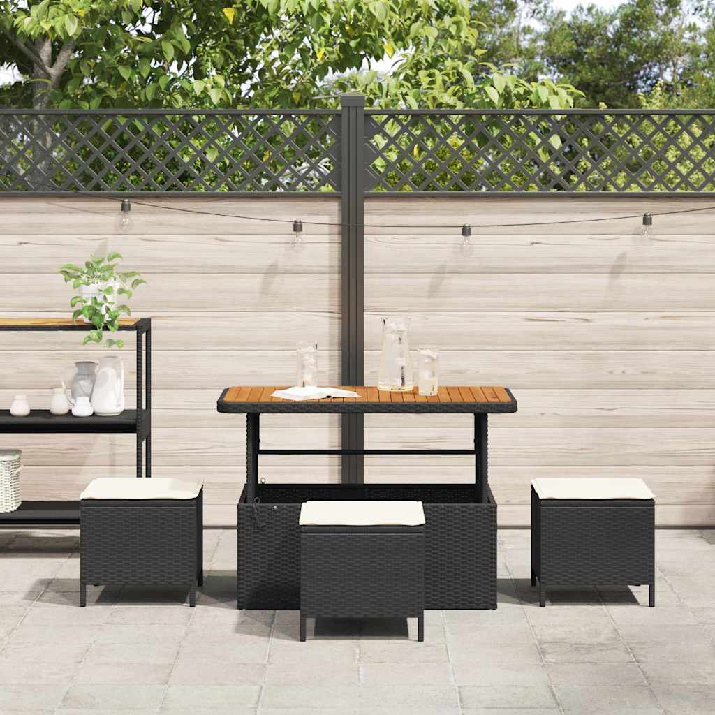 Hage Spisegruppe Svart Poly rattan