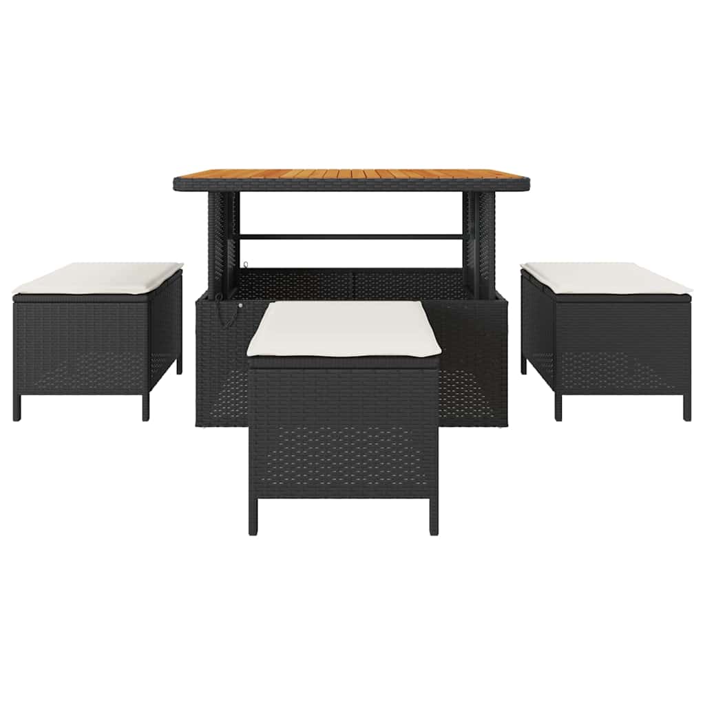 Hage Spisegruppe Svart Poly rattan