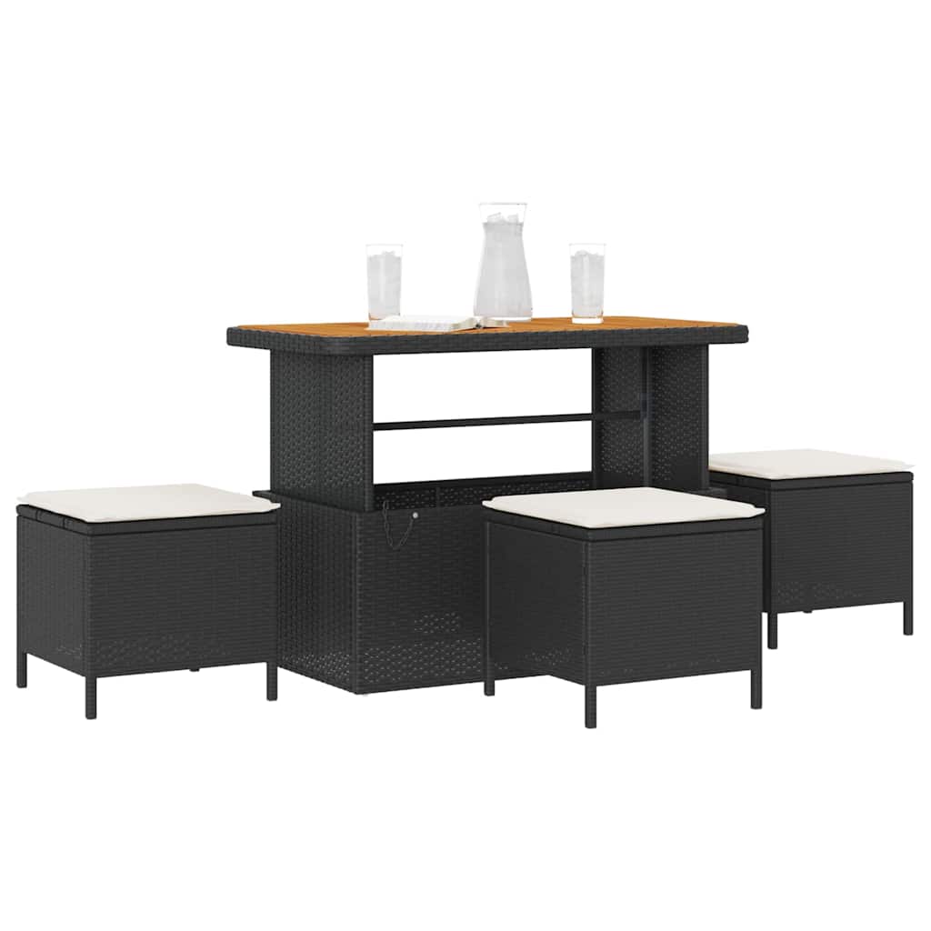 Hage Spisegruppe Svart Poly rattan