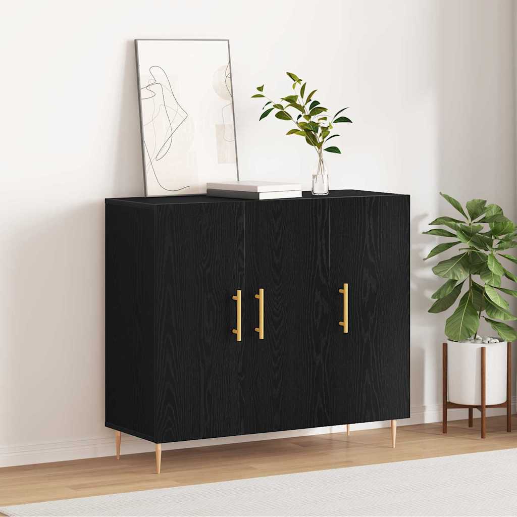 Serviesskap Svart Eik 90 x 34 x 80 cm Konstruert tre