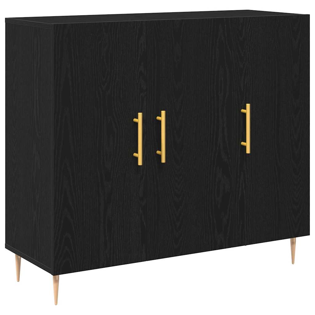 Serviesskap Svart Eik 90 x 34 x 80 cm Konstruert tre