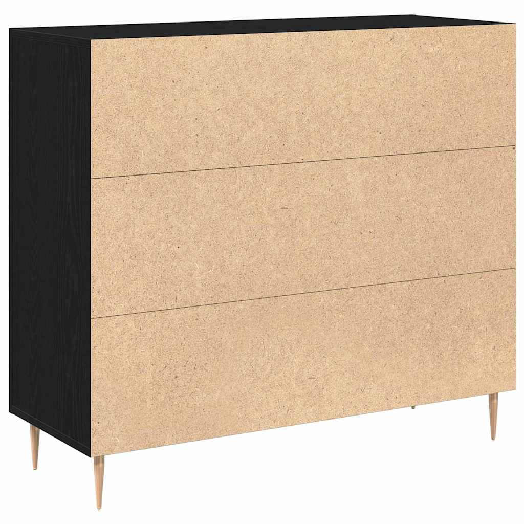 Serviesskap Svart Eik 90 x 34 x 80 cm Konstruert tre