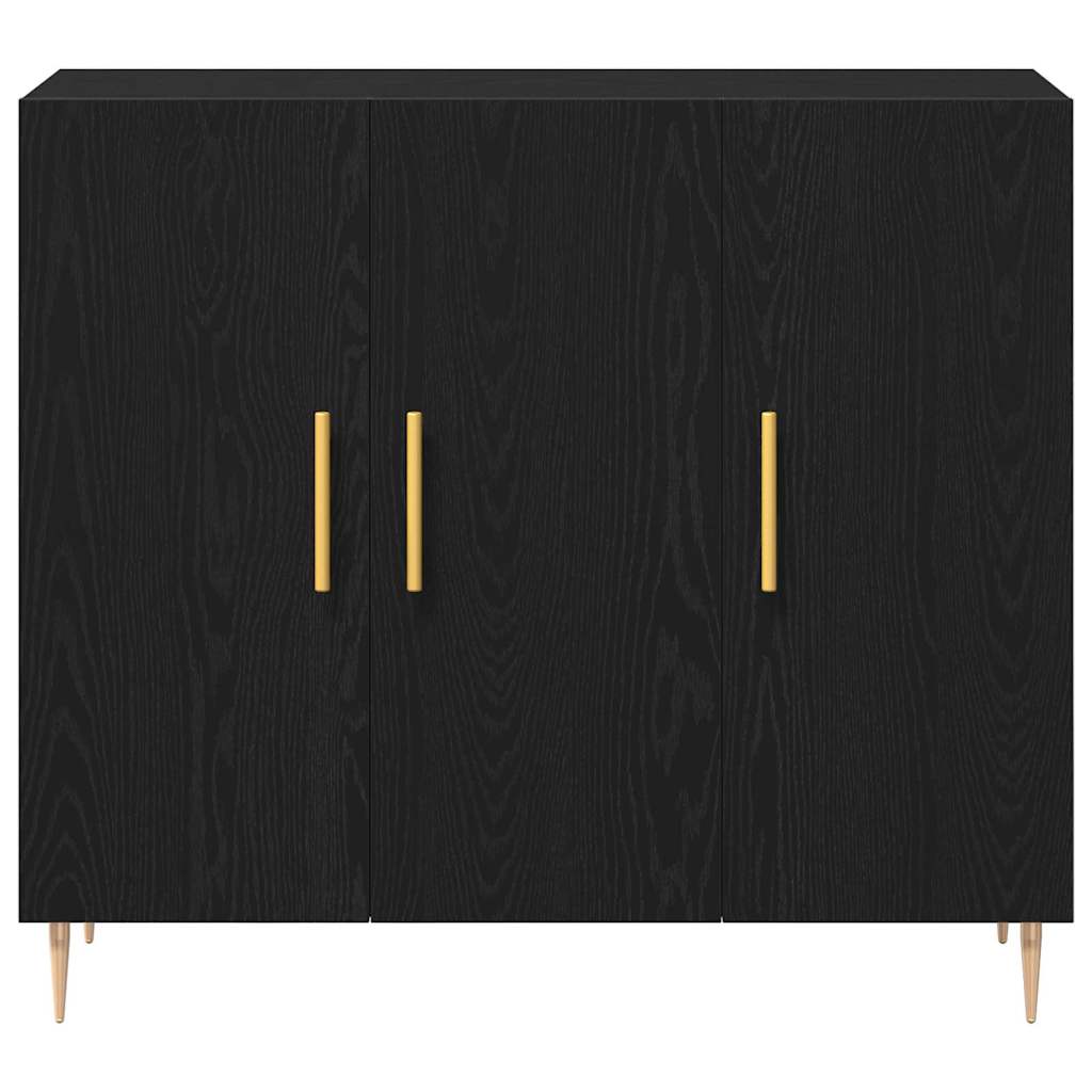 Serviesskap Svart Eik 90 x 34 x 80 cm Konstruert tre