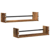 Vegghylle 2 pcs Gammelt tre 60 x 16 x 14 cm Konstruert tre