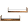 Vegghylle 2 pcs Gammelt tre 60 x 16 x 14 cm Konstruert tre