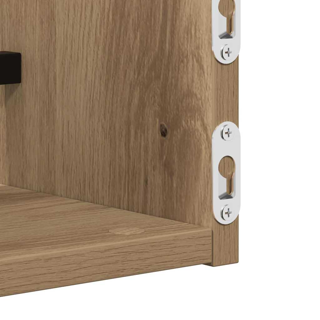 Vegghylle 2 pcs artisan eik 60 x 16 x 14 cm Konstruert tre