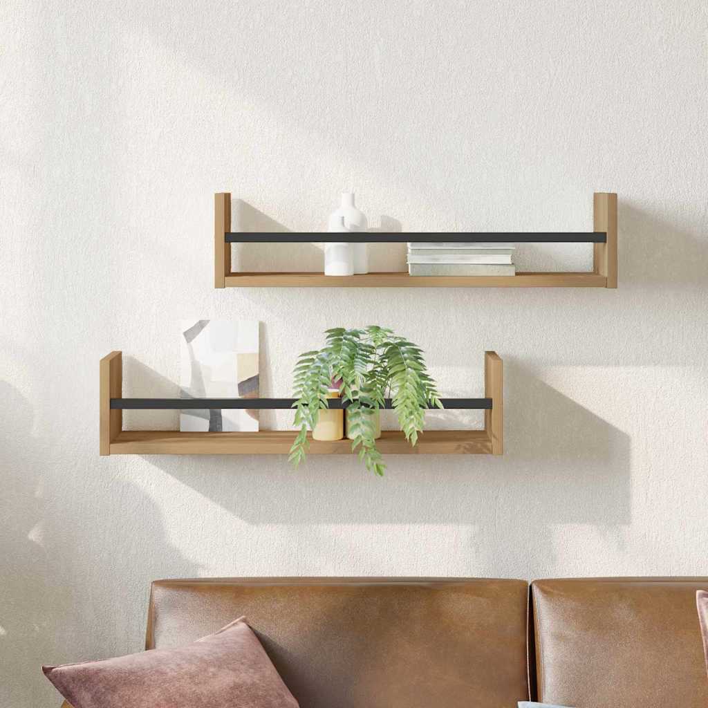 Vegghylle 2 pcs artisan eik 60 x 16 x 14 cm Konstruert tre