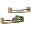 Vegghylle 2 pcs artisan eik 60 x 16 x 14 cm Konstruert tre