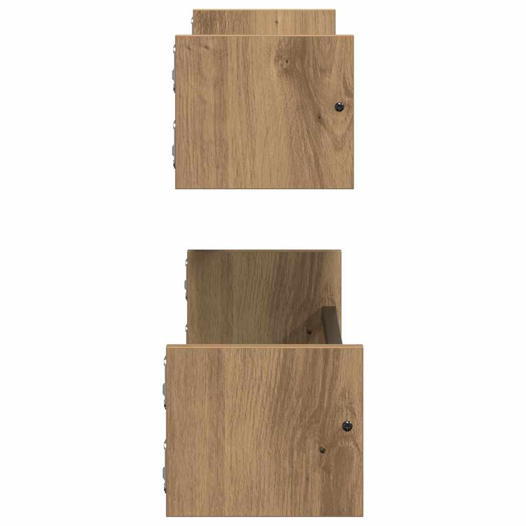 Vegghylle 2 pcs artisan eik 60 x 16 x 14 cm Konstruert tre