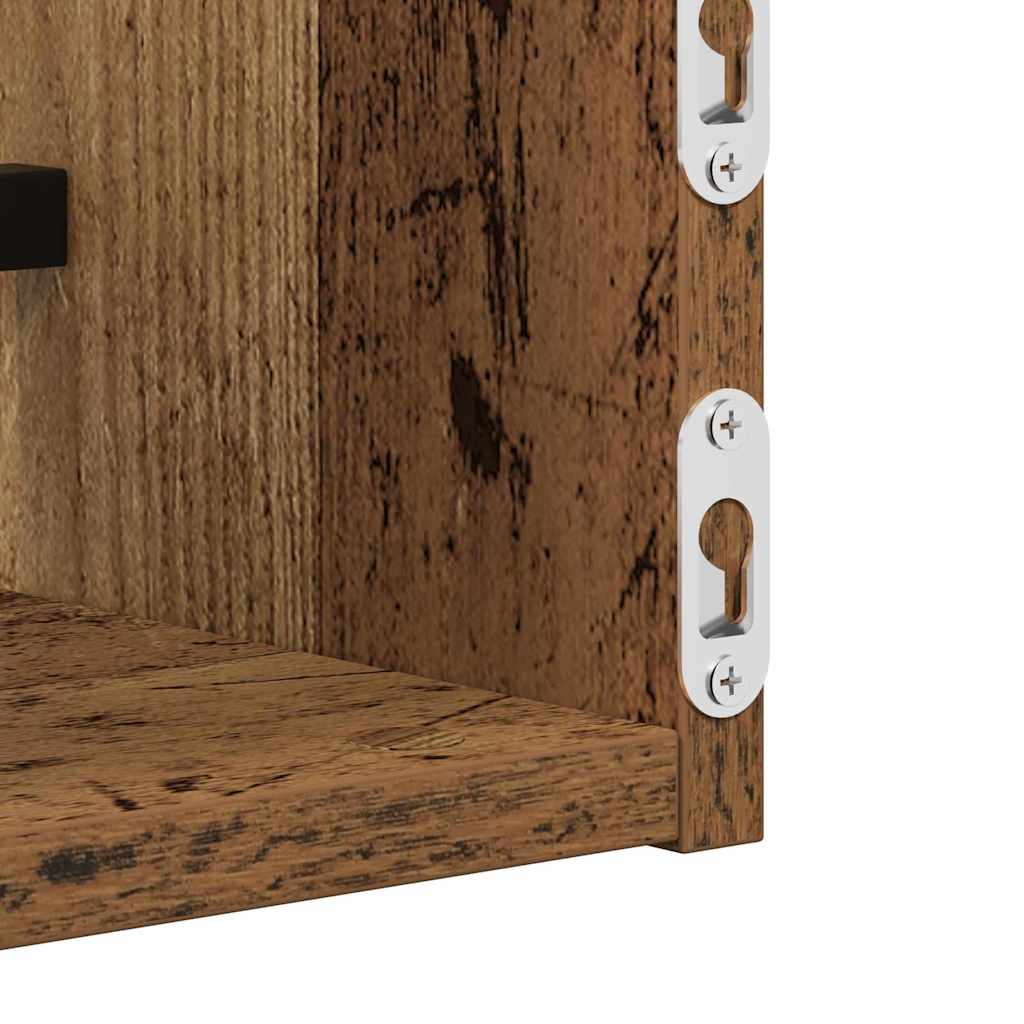 Vegghylle Veggmontert 2 pcs Gammelt tre 80 x 16 x 14 cm