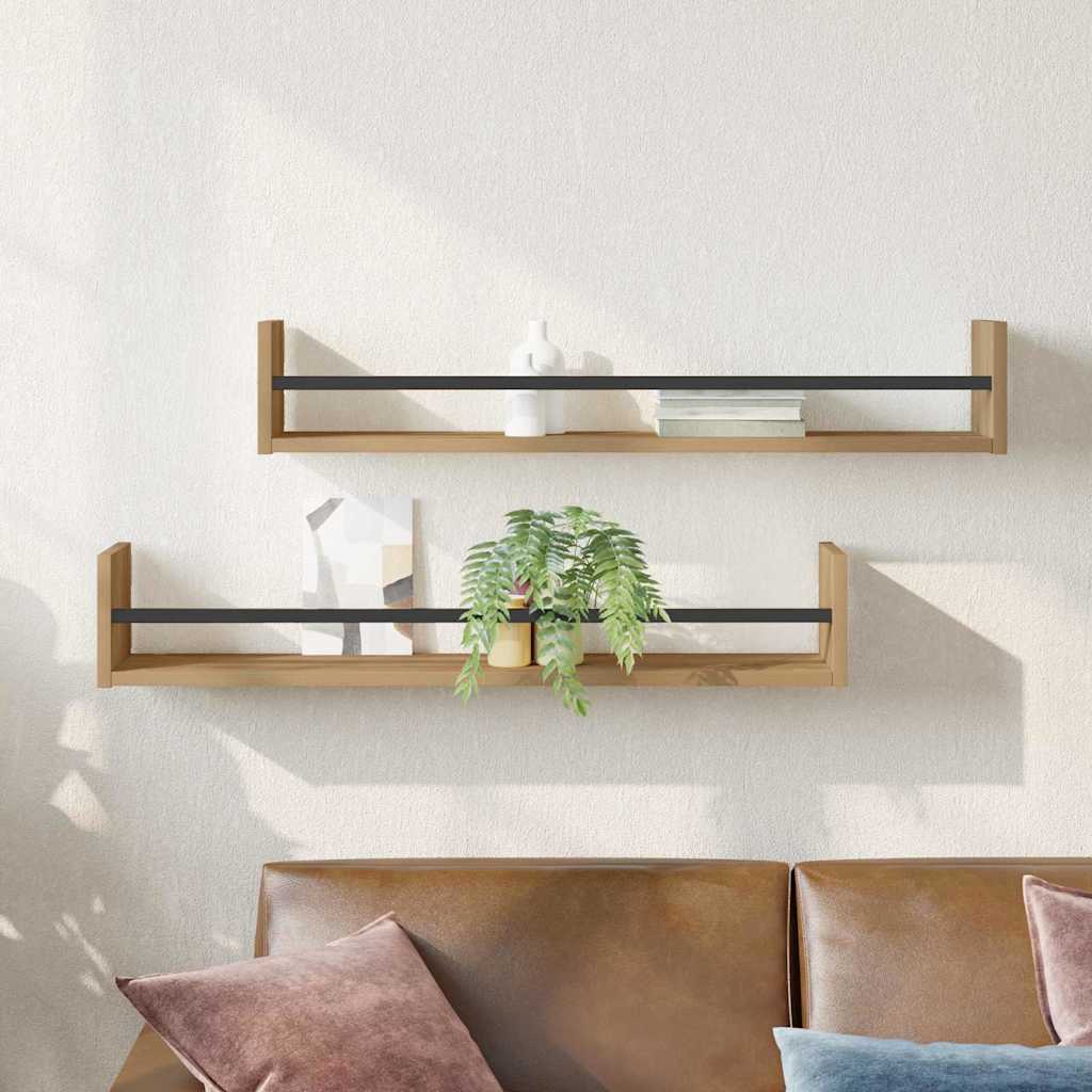 Vegghylle 2 pcs artisan eik 80 x 16 x 14 cm Konstruert tre