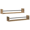 Vegghylle 2 pcs artisan eik 80 x 16 x 14 cm Konstruert tre