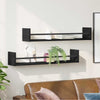 Vegghylle 2 pcs Svart eik 80 x 16 x 14 cm Konstruert tre