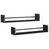 Vegghylle 2 pcs Svart eik 80 x 16 x 14 cm Konstruert tre