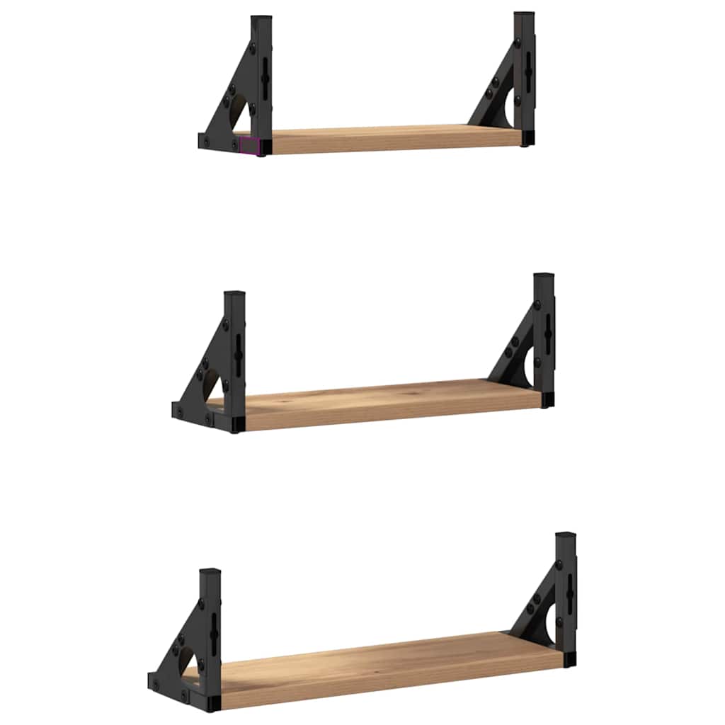Vegghylle Veggmontert 3 pcs Røyk Eik 37 x 12 x 13 cm