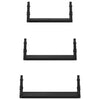 Vegghyllesett 3 pcs Svart eik 37 x 12 x 13 cm Konstruert tre