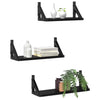 Vegghyllesett 3 pcs Svart eik 37 x 12 x 13 cm Konstruert tre