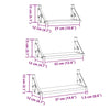 Vegghyllesett 3 pcs Svart eik 37 x 12 x 13 cm Konstruert tre