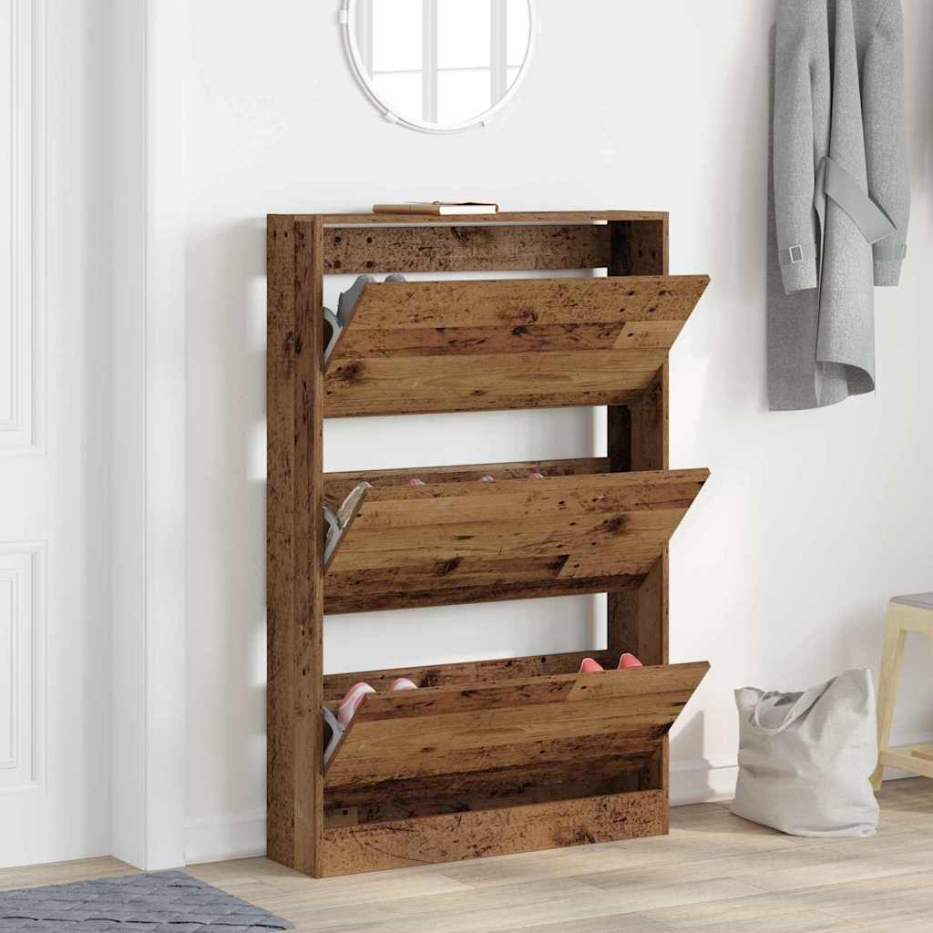 Sko Skap med dør Gammelt tre 80 x 21 x 125,5 cm Konstruert tre