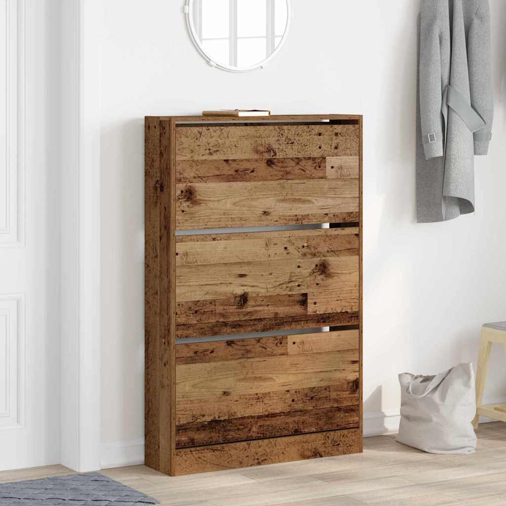 Sko Skap med dør Gammelt tre 80 x 21 x 125,5 cm Konstruert tre
