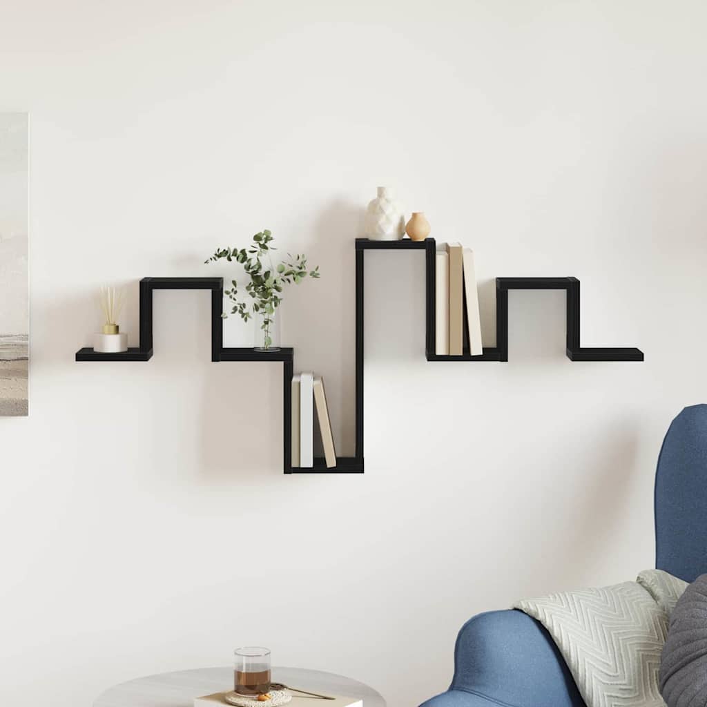 Vegghylle med hylle Svart eik 104,5 x 10 x 43 cm Konstruert tre