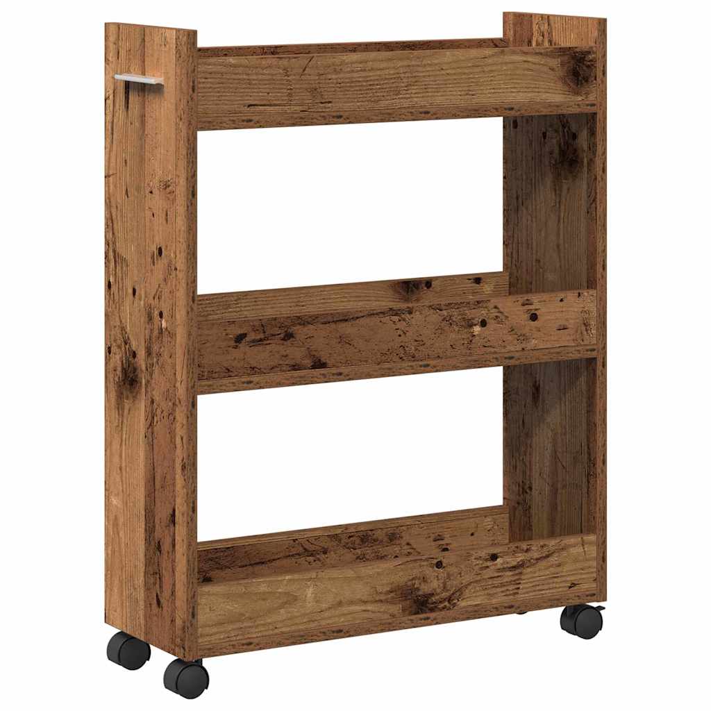 Kabinett med hjul Gammelt tre 60 x 22 x 79 cm
