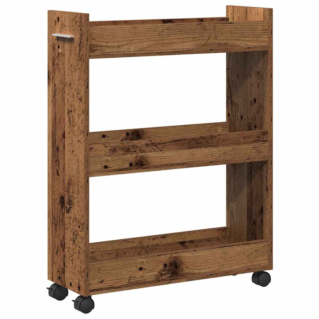 Kabinett med hjul Gammelt tre 60 x 22 x 79 cm