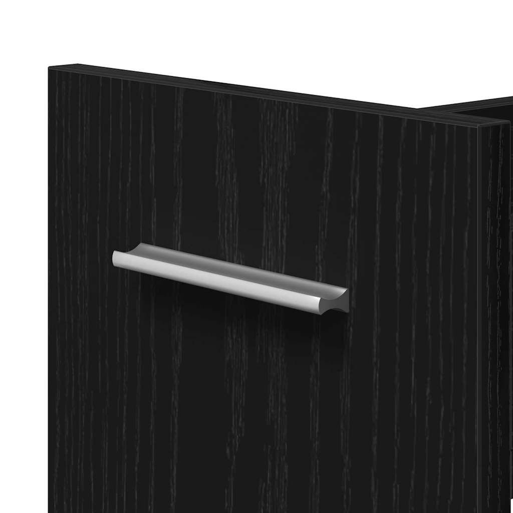 Kabinett med hjul Svart Eik 60 x 22 x 79 cm