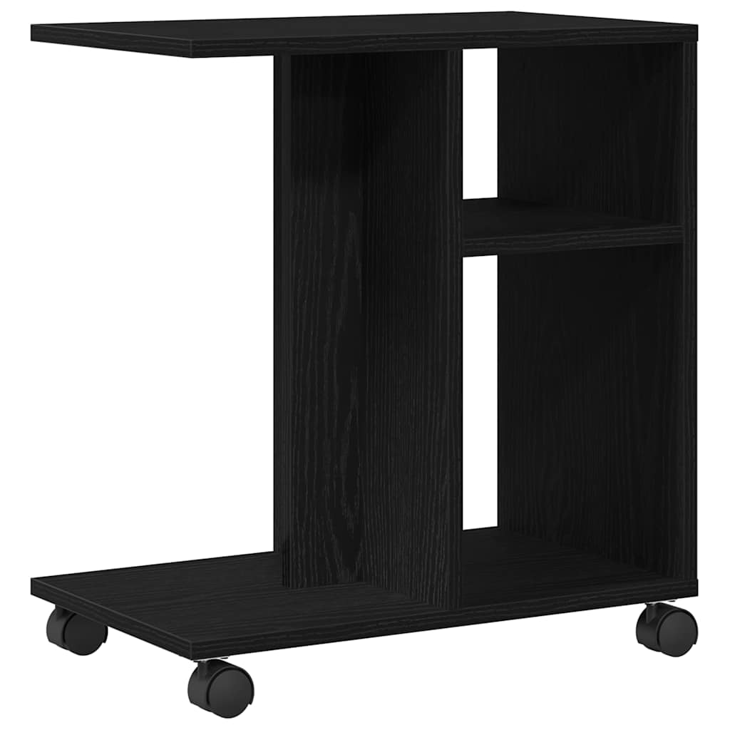 Sidebord med hylle Svart eik 50 x 30 x 55 cm Konstruert tre
