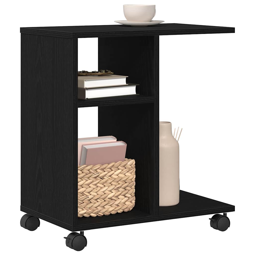 Sidebord med hylle Svart eik 50 x 30 x 55 cm Konstruert tre