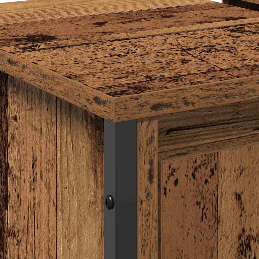 Sink Cabinet med dør Gamle tre 60 x 35 x 60 cm Konstruert tre