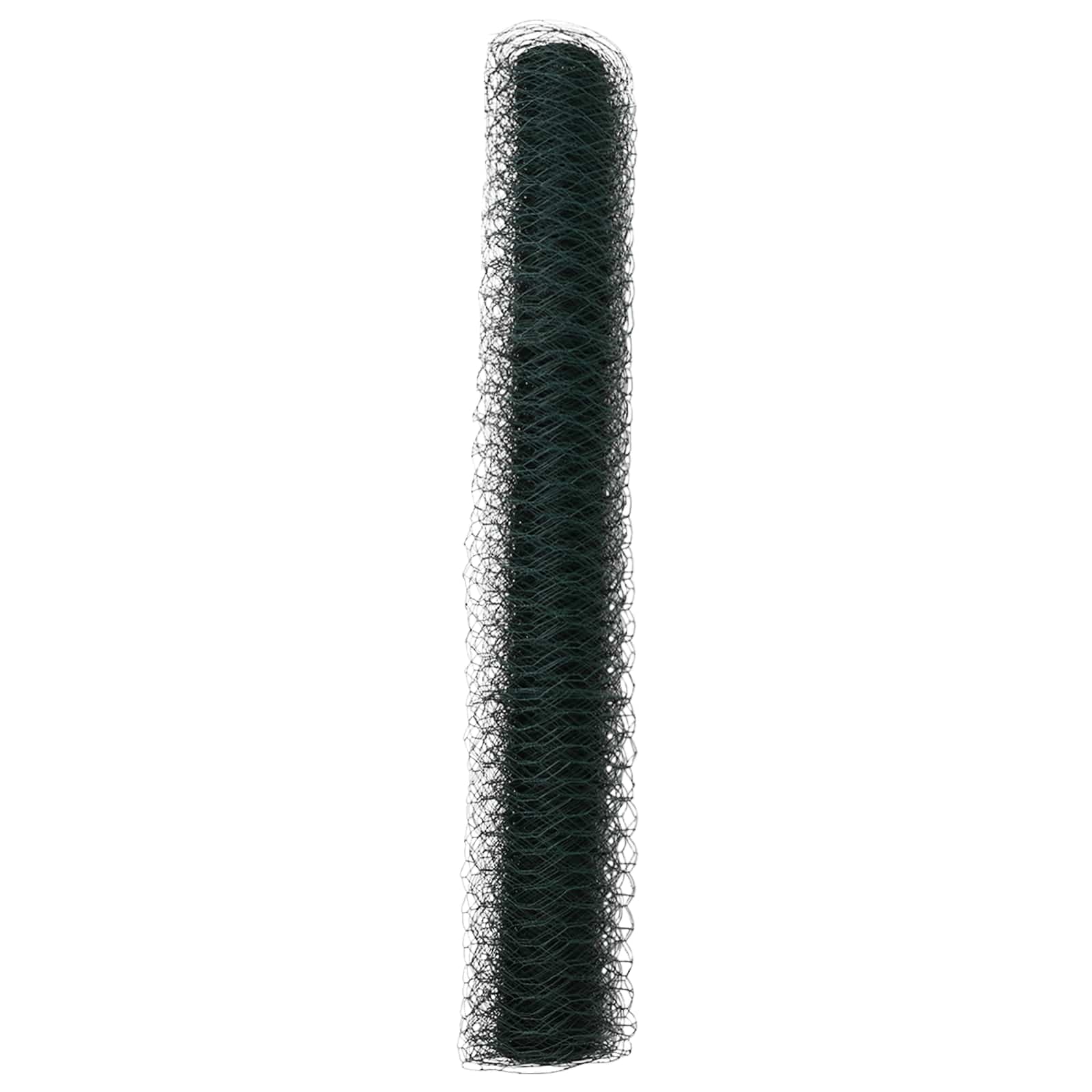 Sekskantet gjerde grønn 1 x 10 m PVC vidaXL