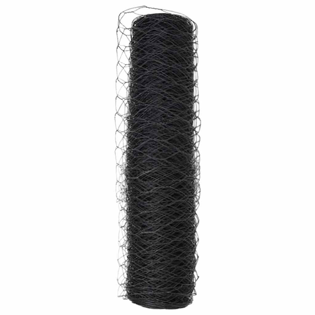Sekskantet gjerde Grå 0,8 x 100 m PVC
