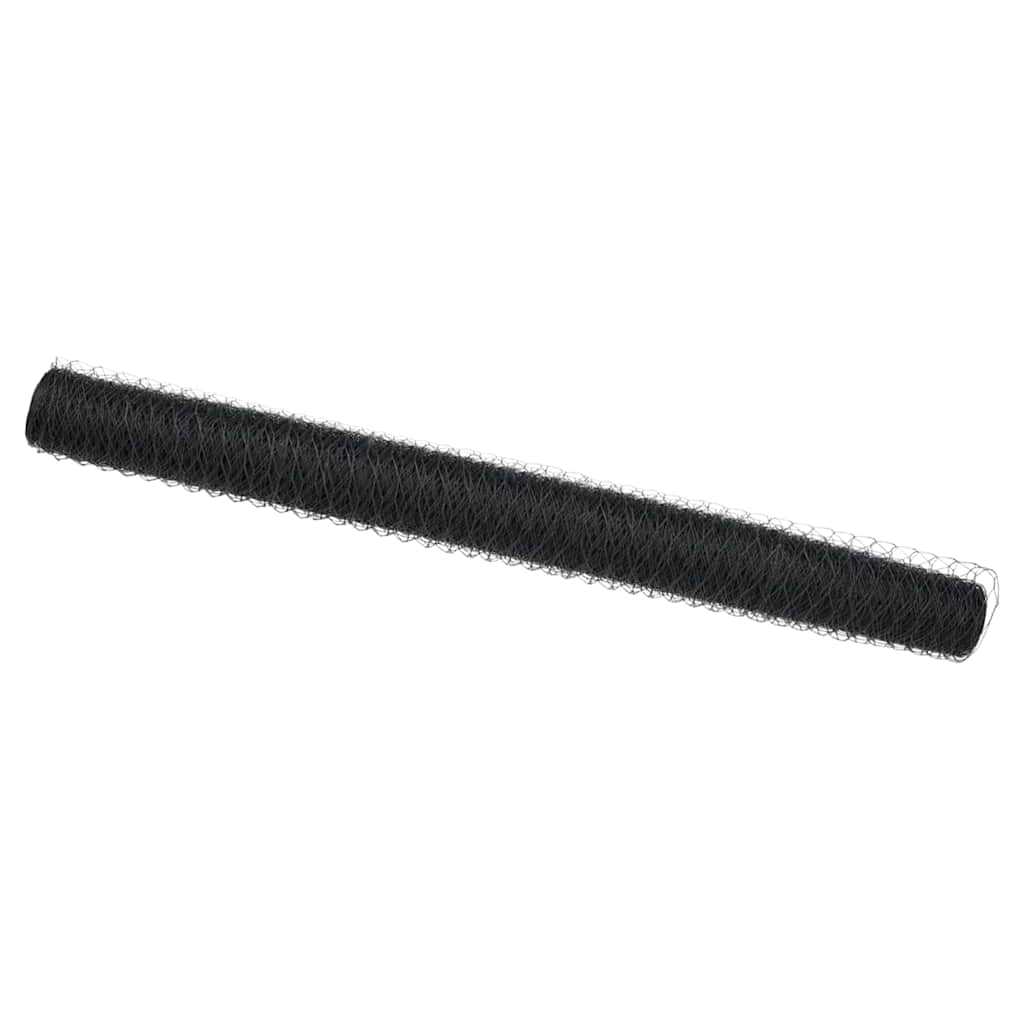 Sekskantet gjerde Grå 1 x 100 m PVC