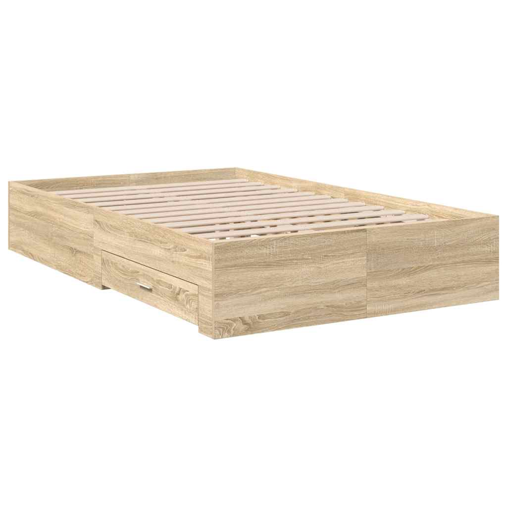 Sengestamme med skuff Brun 120 x 190 cm Konstruert tre vidaXL