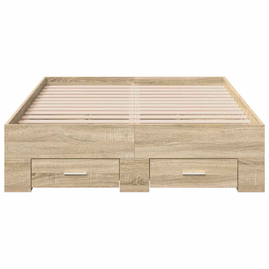Sengestamme med skuff Brun 120 x 190 cm Konstruert tre vidaXL