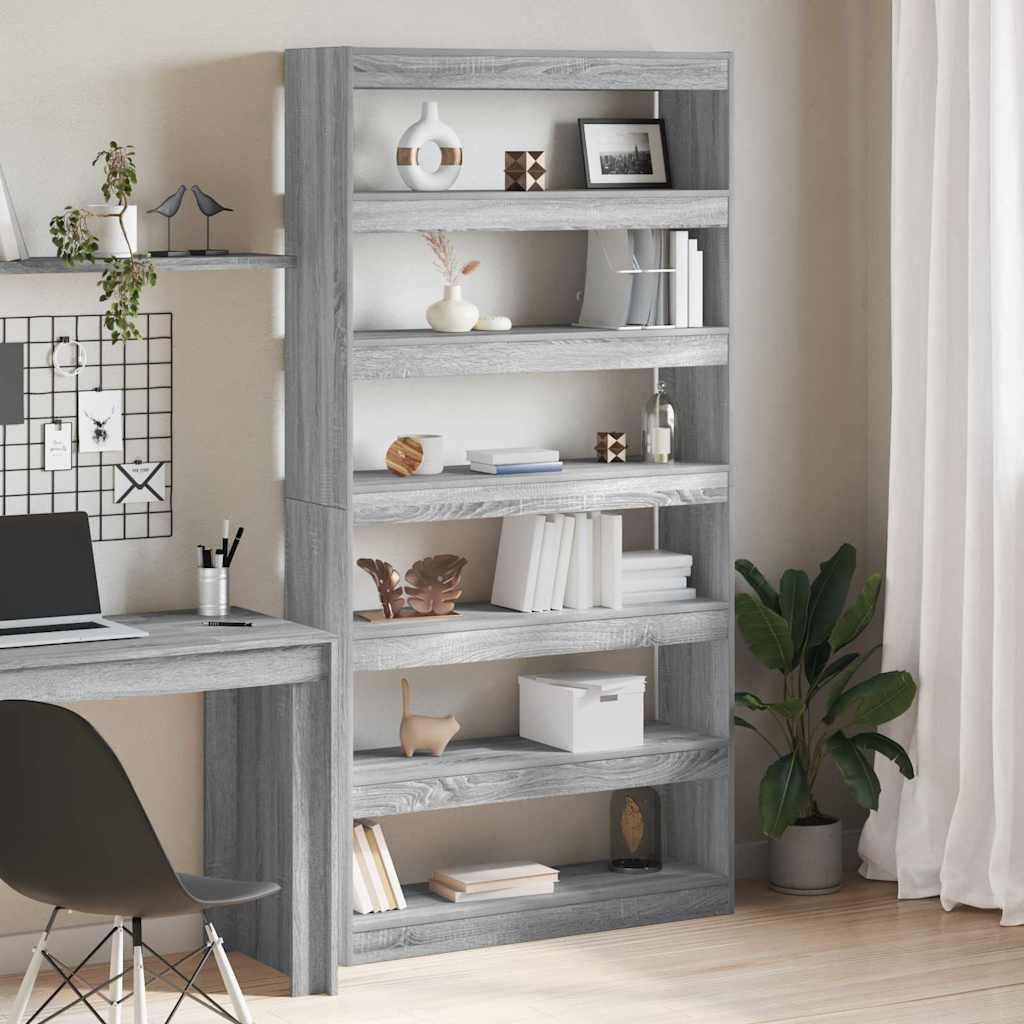 Bokskap Grå Sonoma 100 x 30 x 198 cm Konstruert tre