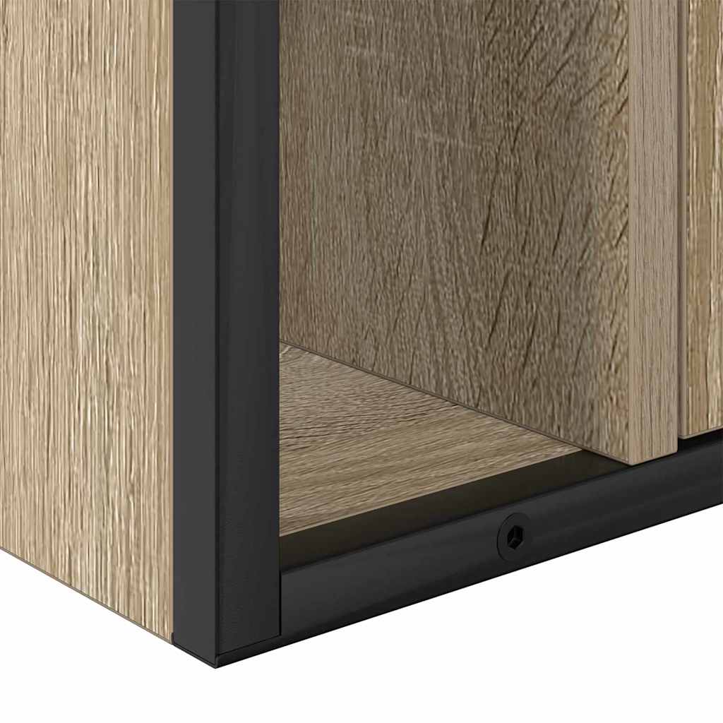 Baderomsinnredningssett med hylle 2 pcs Brun Konstruert tre
