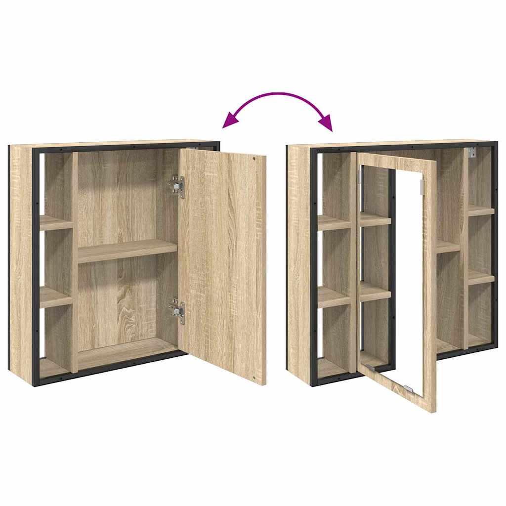 Baderomsinnredningssett med hylle 2 pcs Brun Konstruert tre