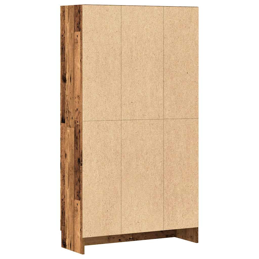 Bokhylle gammelt tre 82,5x30,5x150 cm konstruert tre