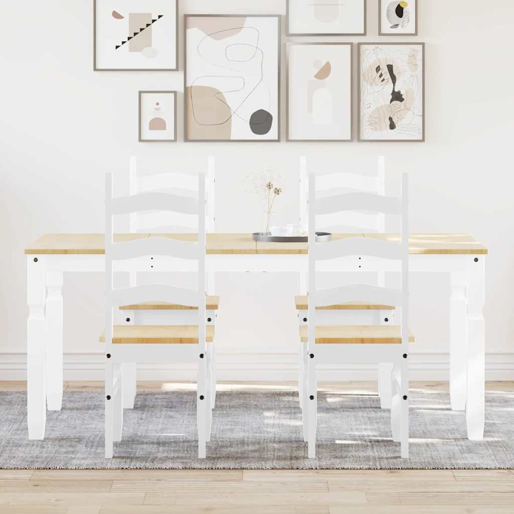 Spisestue 5 deler PANAMA hvit heltre furu