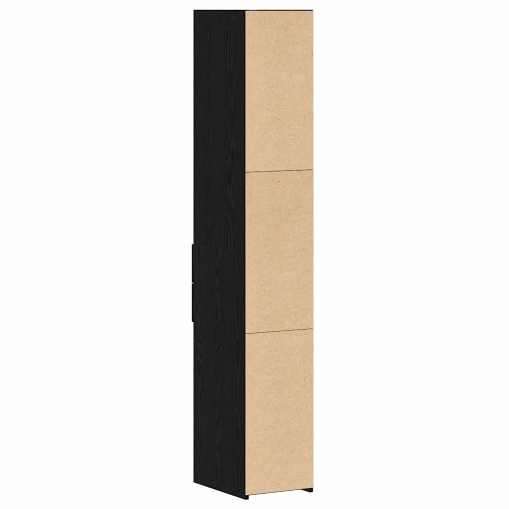 Bokhylle med skuff Svart Eik 30 x 42,4 x 185,2 cm