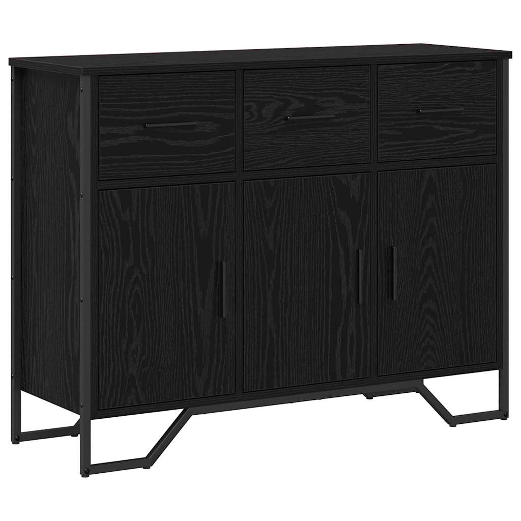 Serviesskap med skuff Svart Eik 97 x 32,5 x 74,5 cm