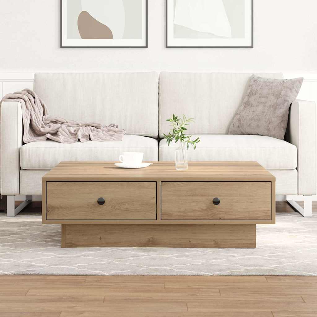 Kaffebord Artisan Eik 90 x 90 x 28 cm Konstruert tre