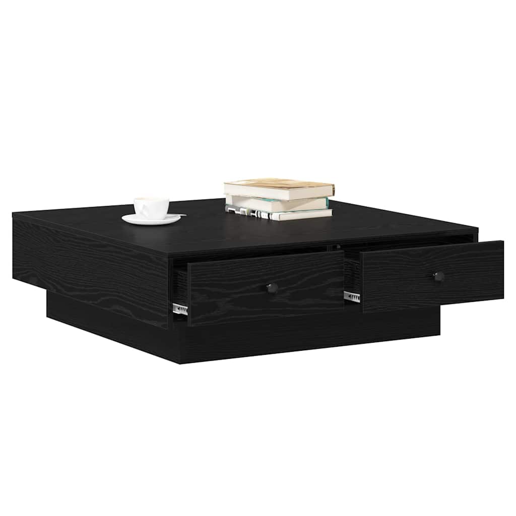 Kaffebord Svart Eik 90 x 90 x 28 cm Konstruert tre