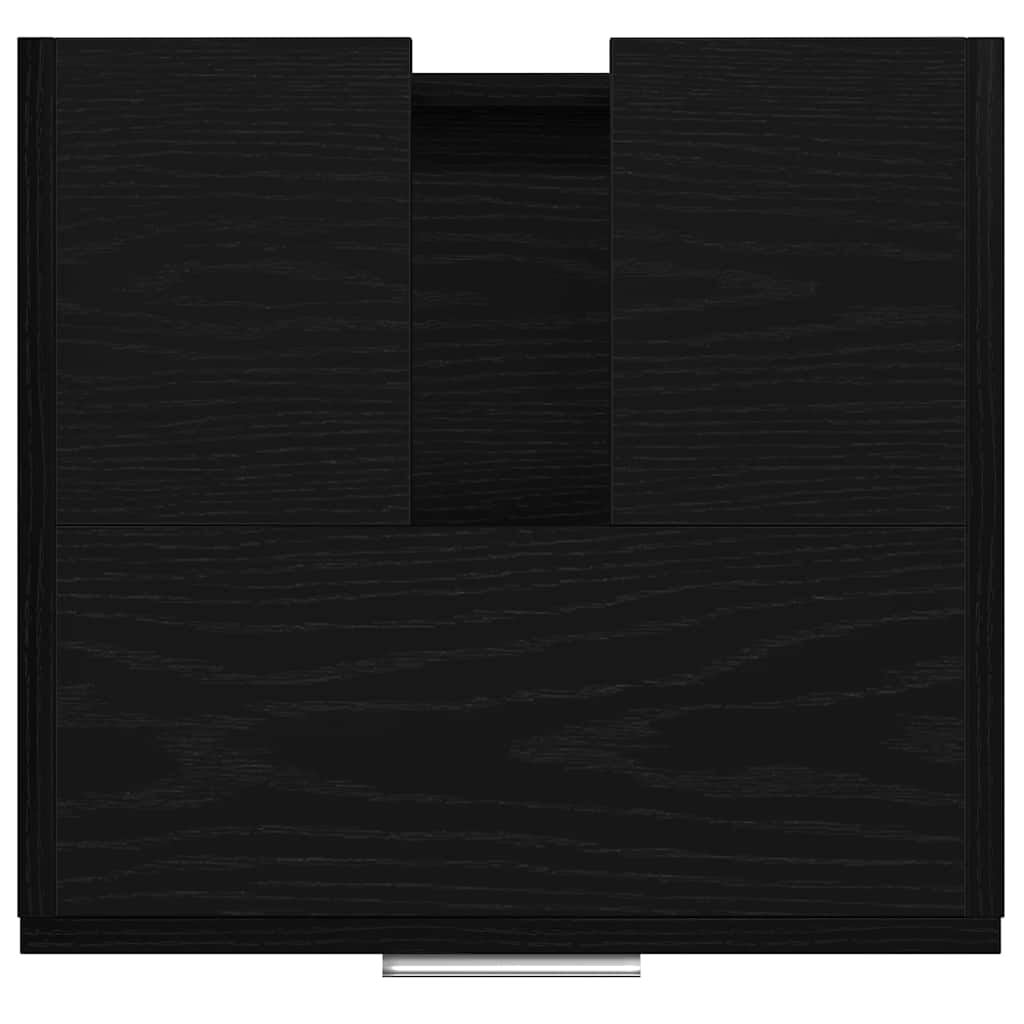 Baderomsskap med skuff Svart Eik 40 x 37 x 59 cm Konstruert tre