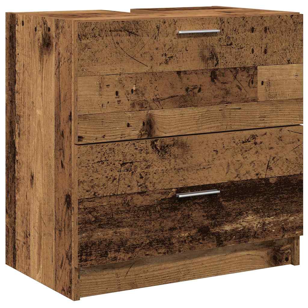 Vaskeskap med skuff Gamle tre 59 x 37 x 59 cm Konstruert tre