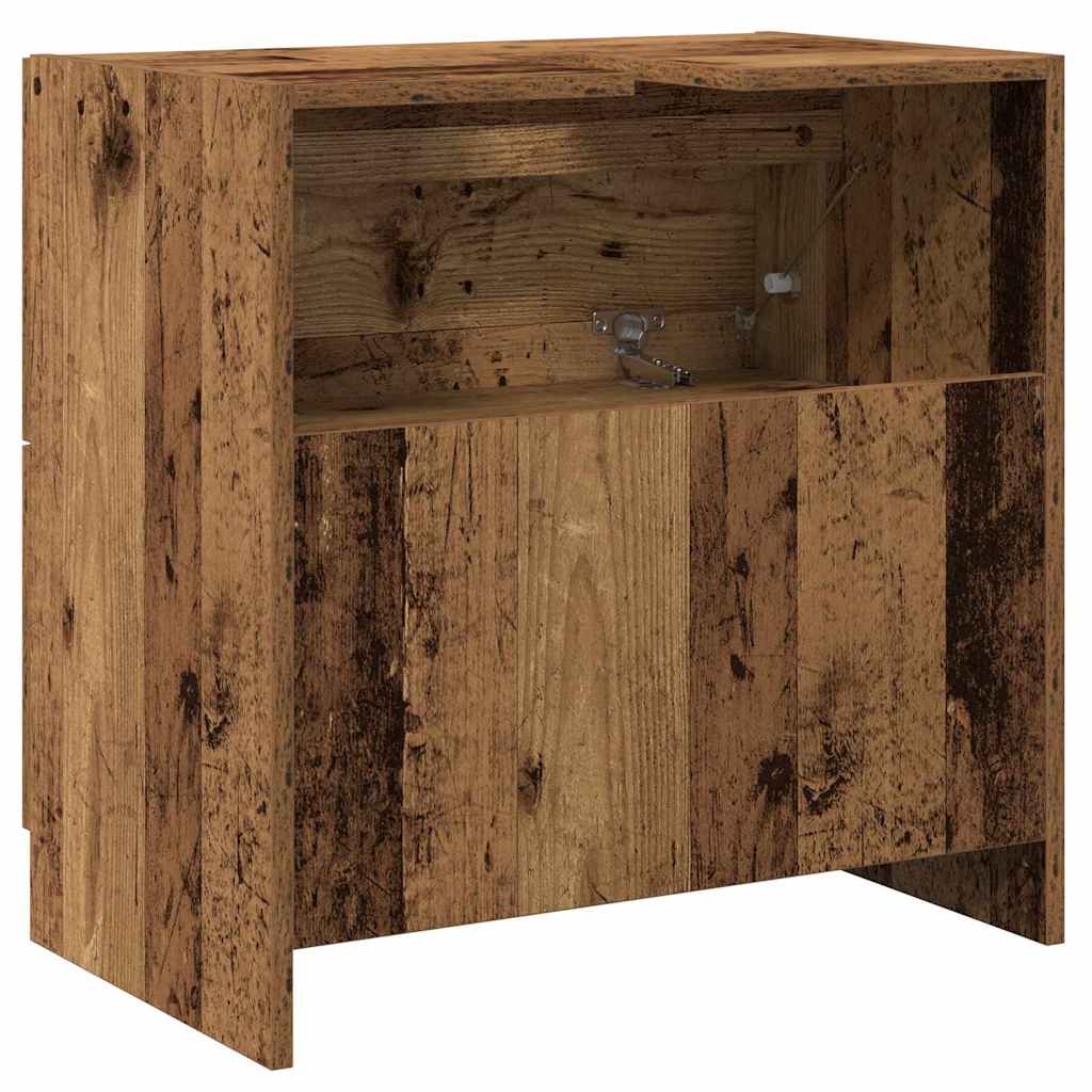 Vaskeskap med skuff Gamle tre 59 x 37 x 59 cm Konstruert tre